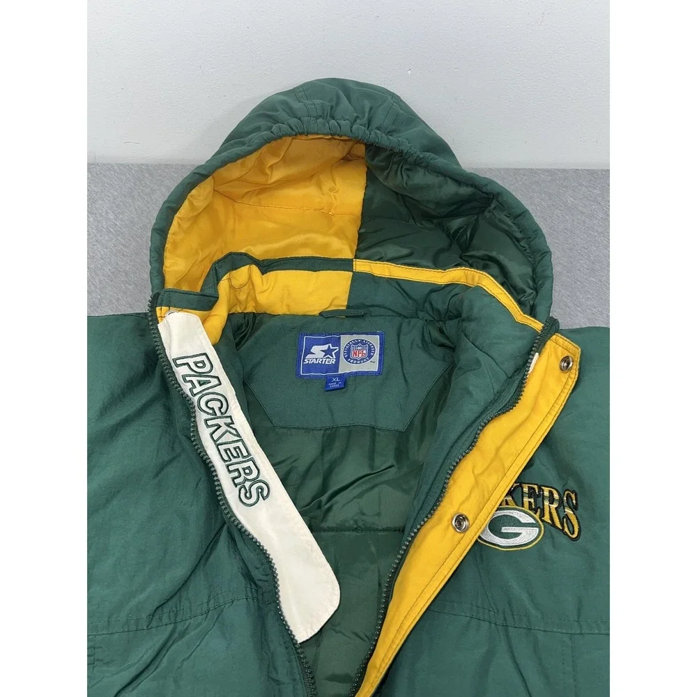 Vintage Green Bay Packers Jacket Mens XL Green NFL Football Starter Coat 90s
